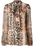 Just Cavalli - Leopard Print Blouse - Women - Silk - 38, Black, Silk
