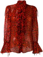 Roberto Cavalli - Dalmatian Print Blouse - Women - Silk - 42, Red, Silk
