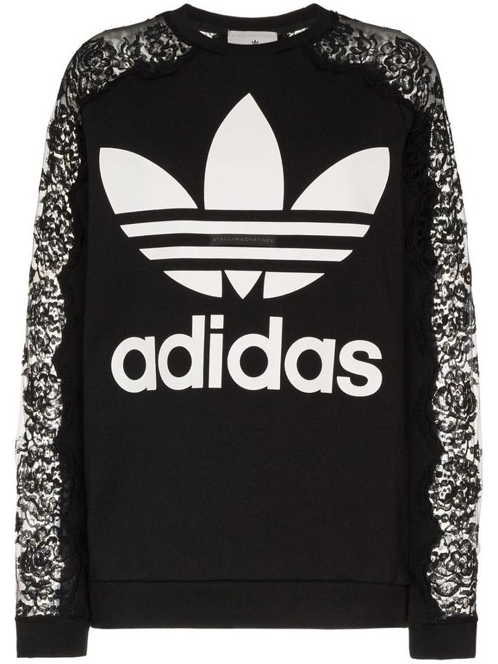 Stella Mccartney X Adidas Logo Printed Lace Detail Jumper - Black