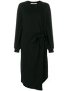 Damir Doma Tie Waist Draped Dress - Black