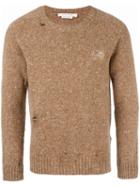 Marc Jacobs Distressed Knit Jumper, Men's, Size: Medium, Nude/neutrals, Cashmere/wool