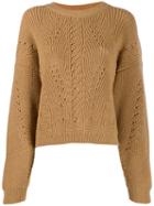 Alberta Ferretti Slouchy Round Neck Sweater - Neutrals