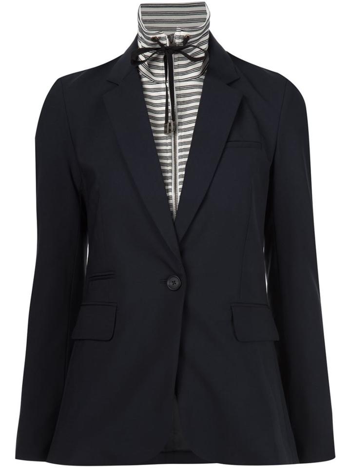 Veronica Beard Drawstring Neck Blazer, Women's, Size: 2, White, Cotton