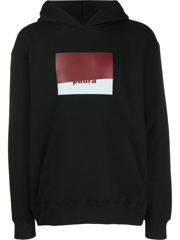 Paura Logo Patch Hoodie - Black
