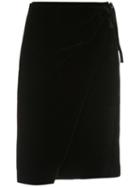 Egrey Velvet Side-tie Skirt - Black