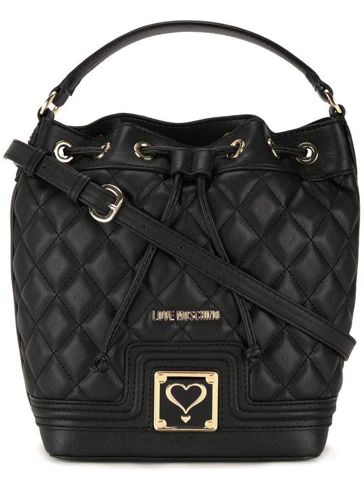 Love Moschino Quilted Drawstring Crossbody Bag, Women's, Black, Polyurethane