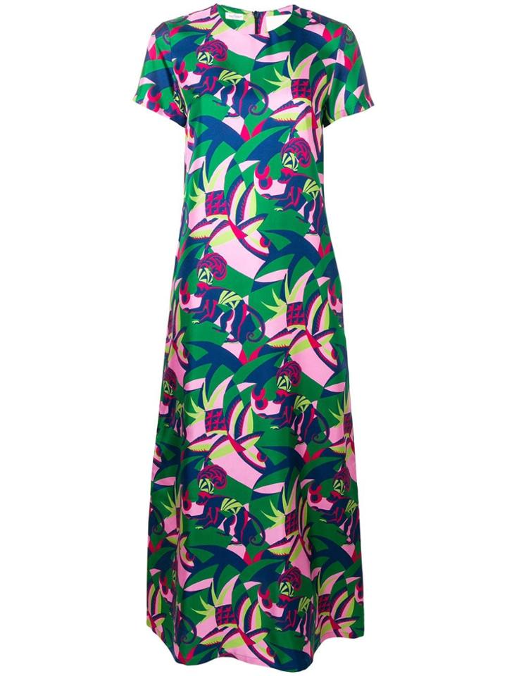 La Doublej Colour-block Flared Dress - Pink