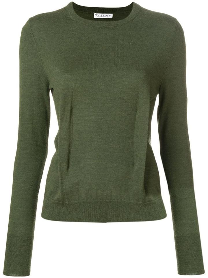 Jw Anderson Khaki Crew-neck Jumper With Dart Detailing - Green