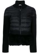 Moncler Cardigan With A Padded Front - Black