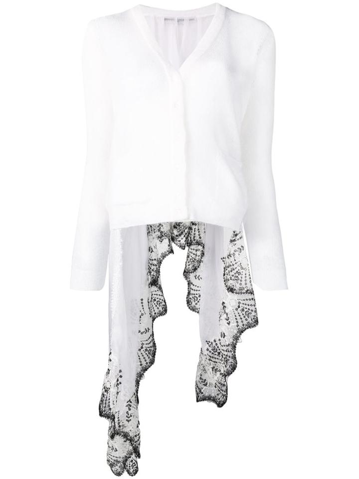 Ermanno Scervino Asymmetric Lace-tail Cardigan - White