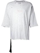 Unravel Project Destroyed Effect T-shirt, Men's, Size: Medium, Grey, Cotton