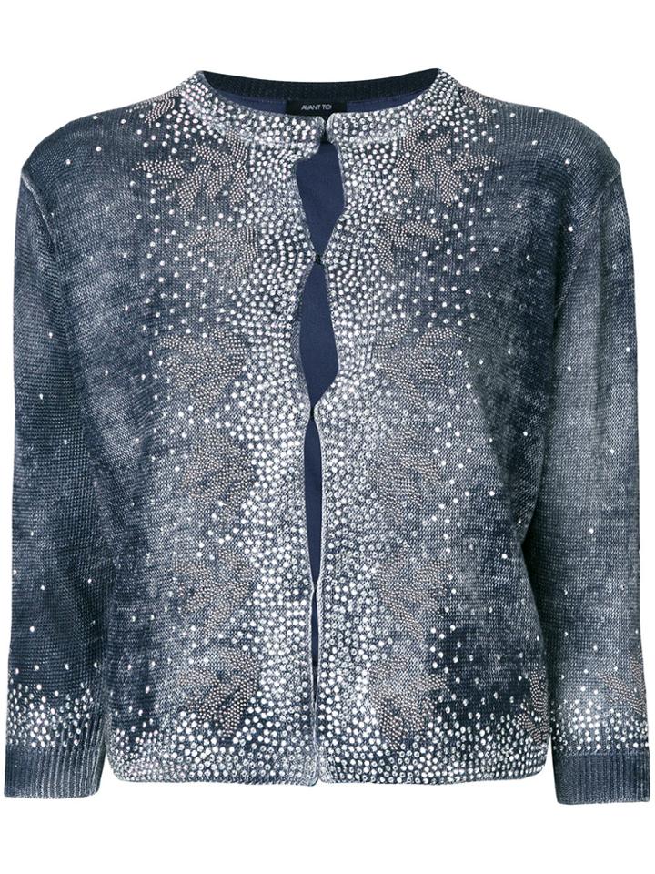 Avant Toi Embellished Cardigan - Blue