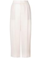 Vince High Waisted Cropped Trousers - Neutrals