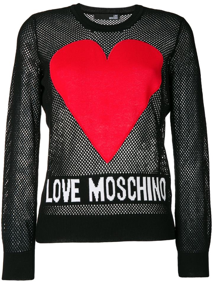 Love Moschino Logo Mesh Jumper - Black