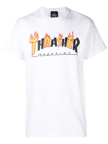 Thrasher Flame Logo T-shirt - White