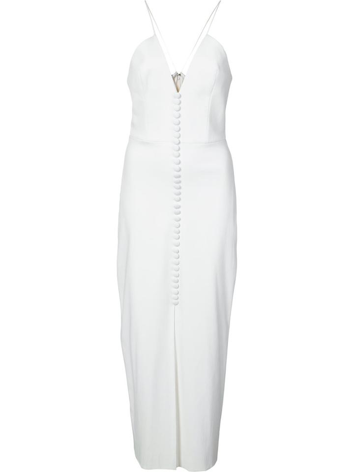Christian Siriano - Button Detail Dress - Women - Silk/cotton - 8, Women's, White, Silk/cotton