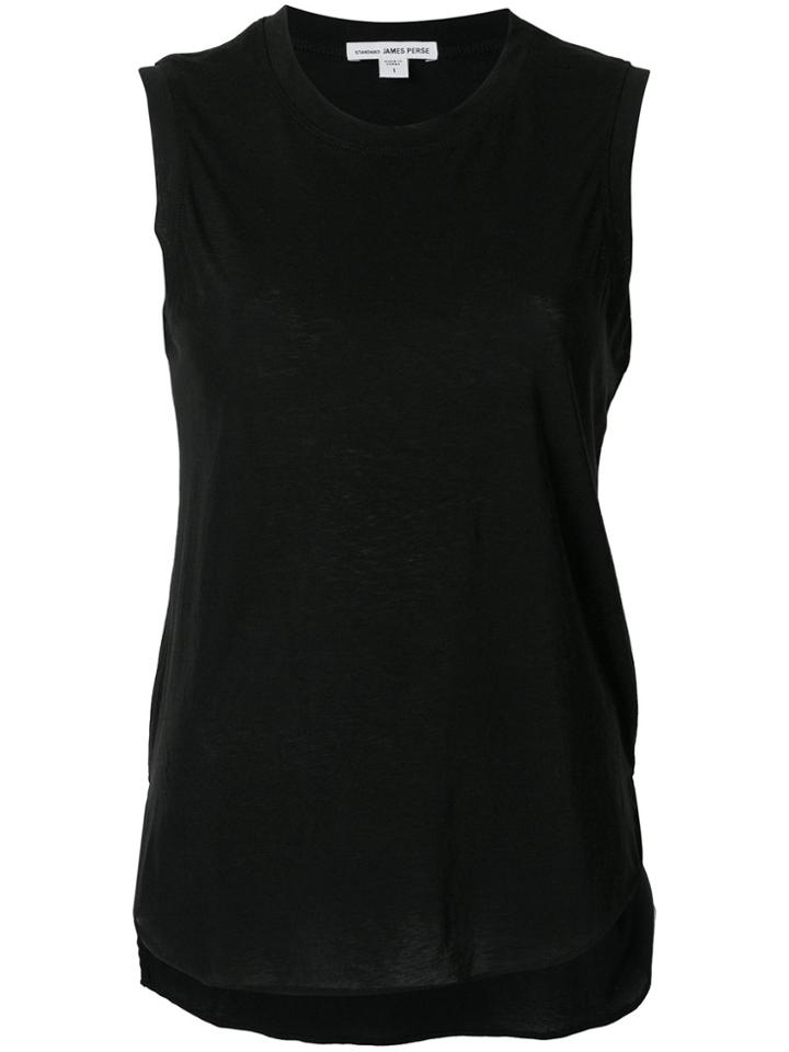James Perse High Neck Vest Top - Black