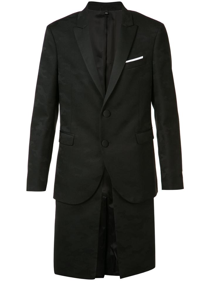 Neil Barrett Layered Camouflage Blazer - Black