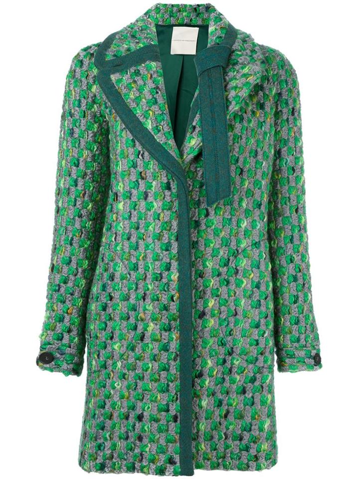 Marco De Vincenzo Tweed Coat - Green
