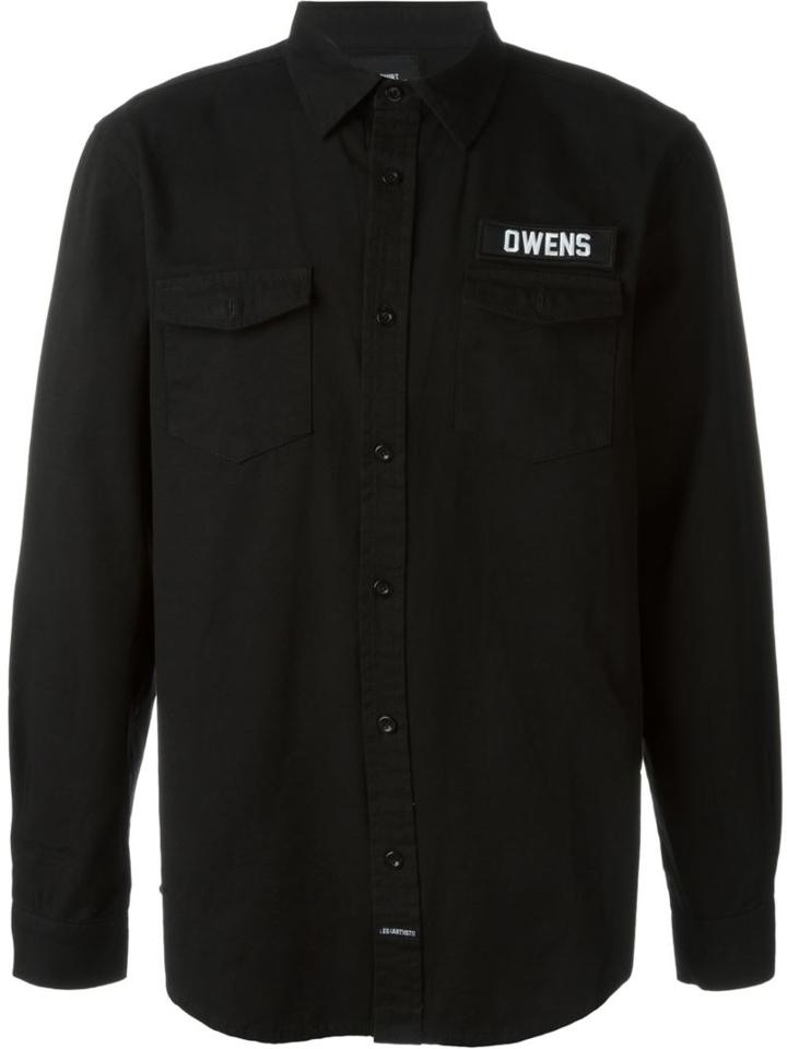 Les (art)ists Owens Patch Overshirt, Men's, Size: Medium, Black, Cotton