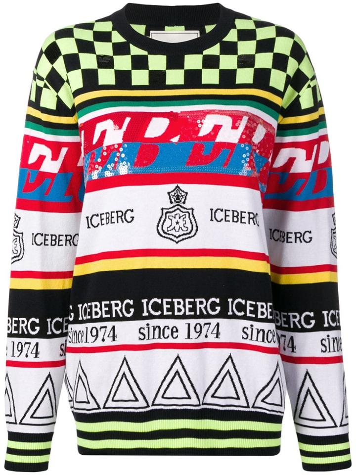 Iceberg Multipattern Knitted Jumper - Yellow