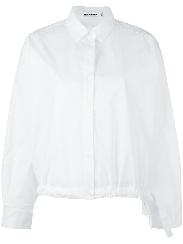 Jil Sander Drawstring Hem Shirt, Women's, Size: 38, White, Cotton