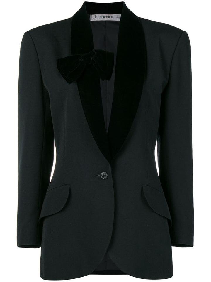 Jean Louis Scherrer Pre-owned Bow-detail Tuxedo Jacket - Black