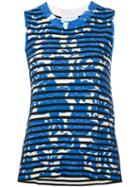 Christian Wijnants - Sleeveless Floral Top - Women - Elastodiene/viscose - S, Women's, Blue, Elastodiene/viscose