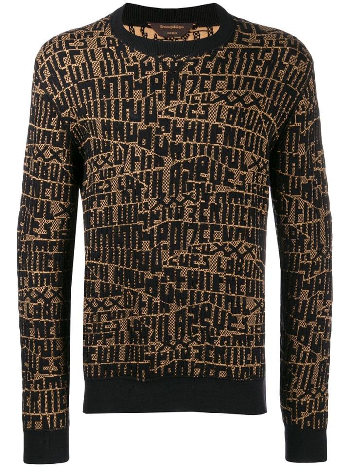 Ermenegildo Zegna Letter Print Sweatshirt - Black