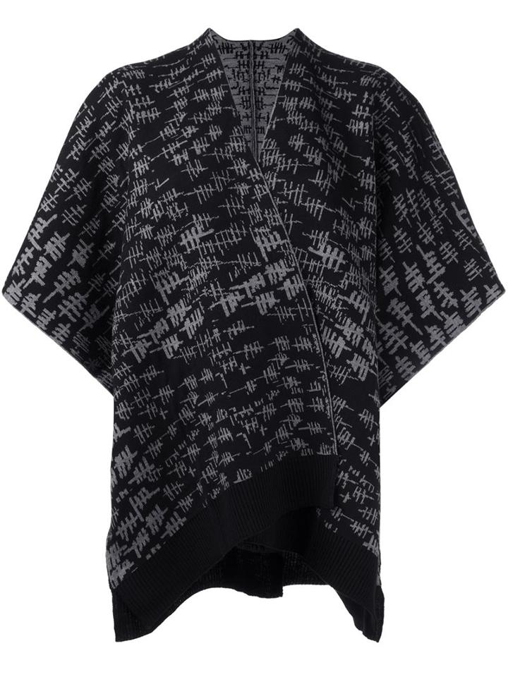 Diesel Intarsia Knit Cape, Women's, Black, Acrylic