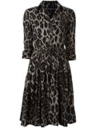 Samantha Sung Animal Print Shirt Dress, Women's, Size: Xl, Black, Silk/wool