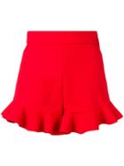 Msgm Ruffled Hem Shorts - Red