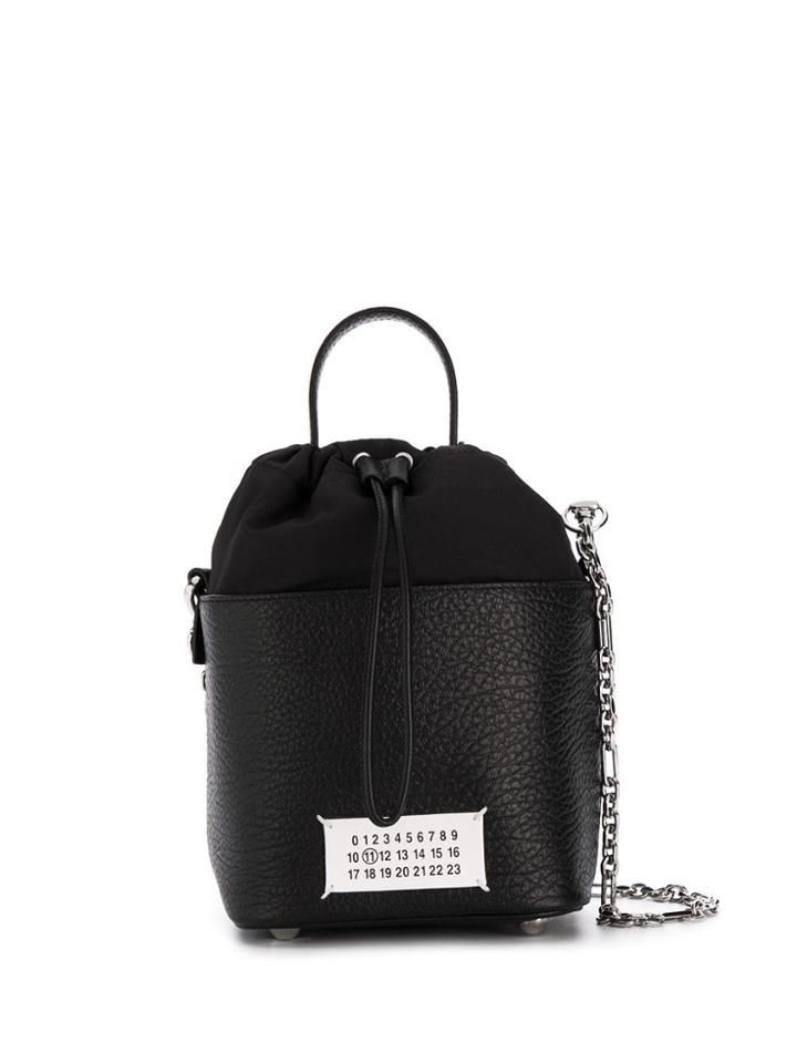 Maison Margiela Logo Patch Bucket Bag - Black
