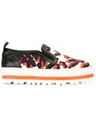 Msgm Platform Slip-on Sneakers, Women's, Size: 35, Rubber/cotton/calf Leather