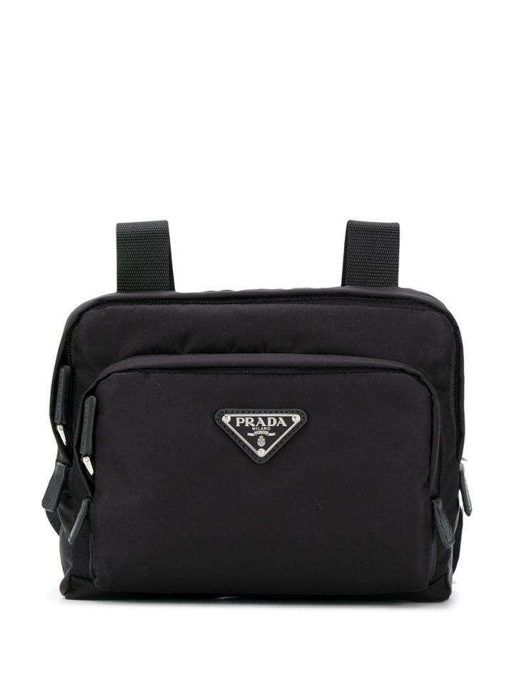 Prada Logo Plaque Harness Bag - Black
