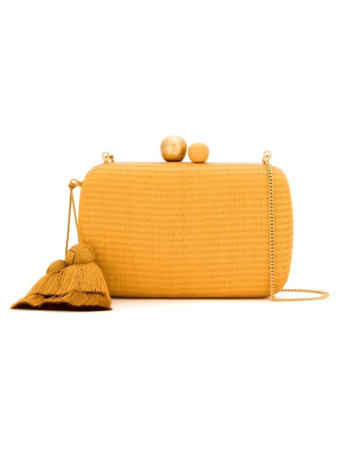 Isla Raffia Clutch - Orange