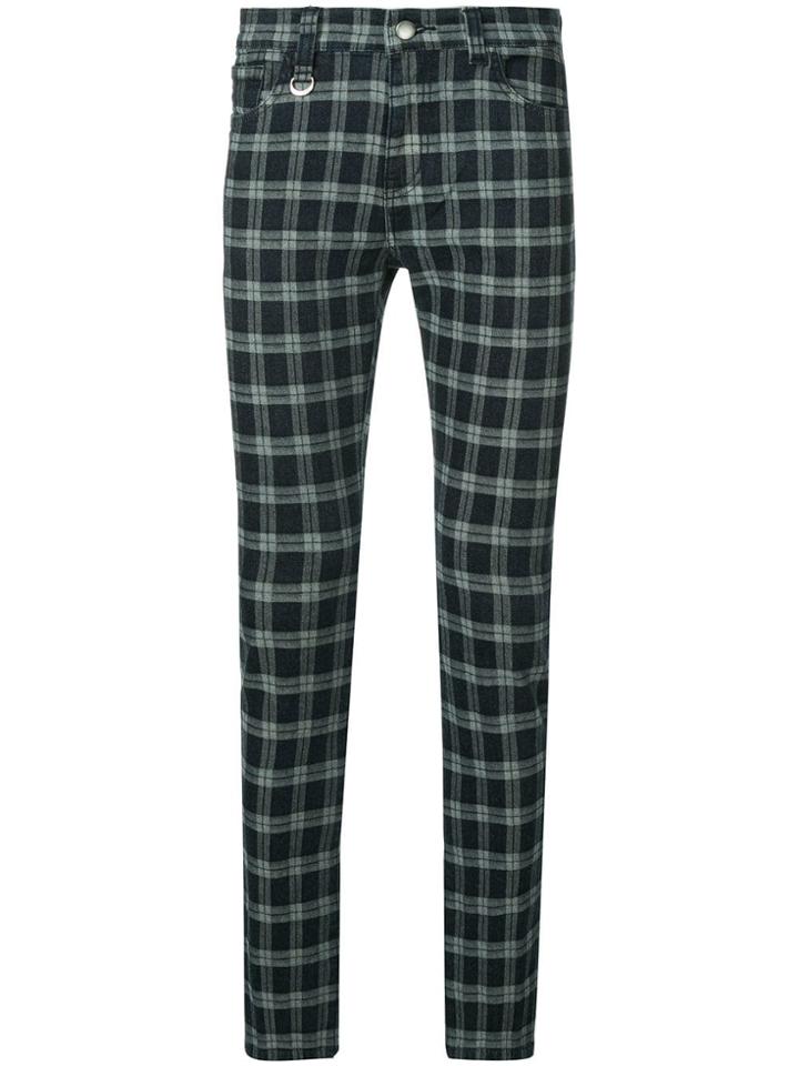Guild Prime Check Skinny Trousers - Blue