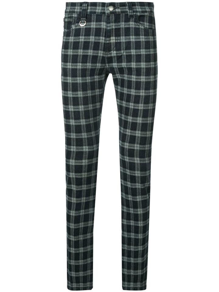 Guild Prime Check Skinny Trousers - Blue