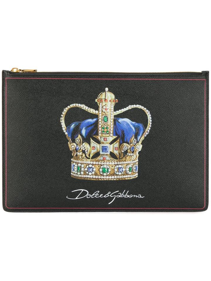 Dolce & Gabbana Crown Logo Clutch - Black