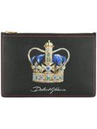 Dolce & Gabbana Crown Logo Clutch - Black