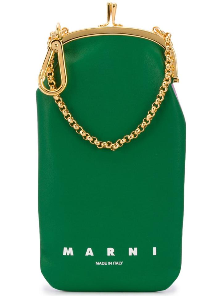 Marni Logo Clasp Phone Case - Green