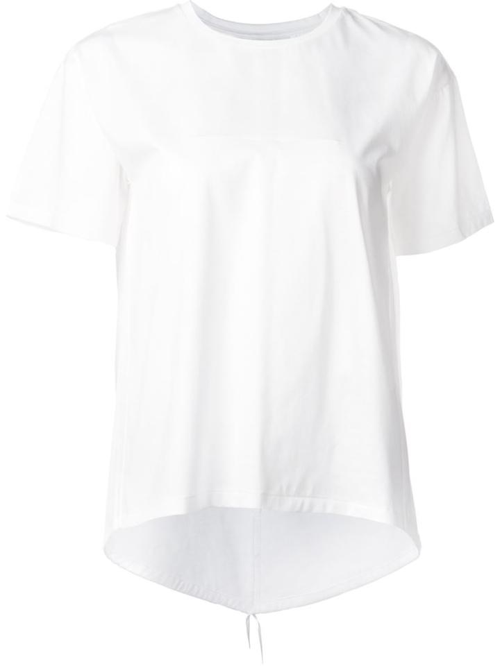 Astraet Crew Neck Centre Trim Detail T-shirt, Women's, White, Cotton