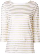 Majestic Filatures Cropped Sleeve Bateau Tee - White