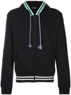 Raf Simons Stripe Trim Zipped Hoodie, Men's, Size: Xl, Black, Cotton/polyamide