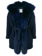 Ava Adore Fur Trimmed Coat - Blue