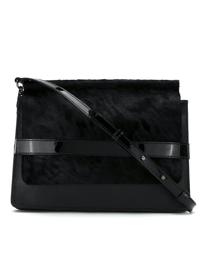 Tufi Duek Fur Trim Maxi Clutch - Black