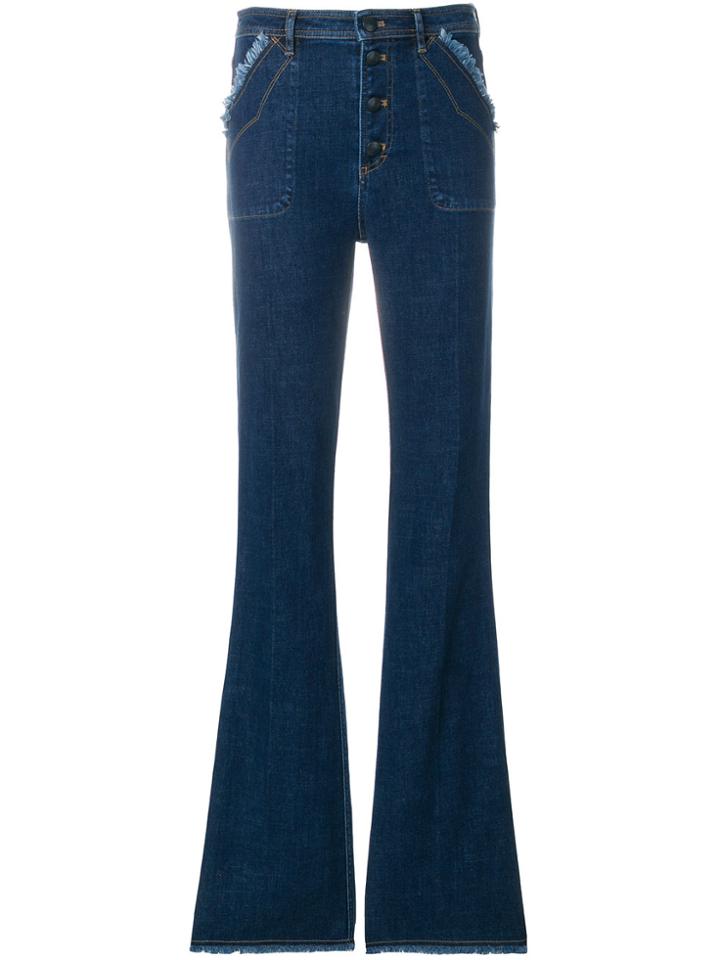 Sonia Rykiel Button Flared Jeans - Blue