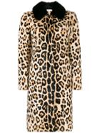 Red Valentino Leopard Print Coat - Brown