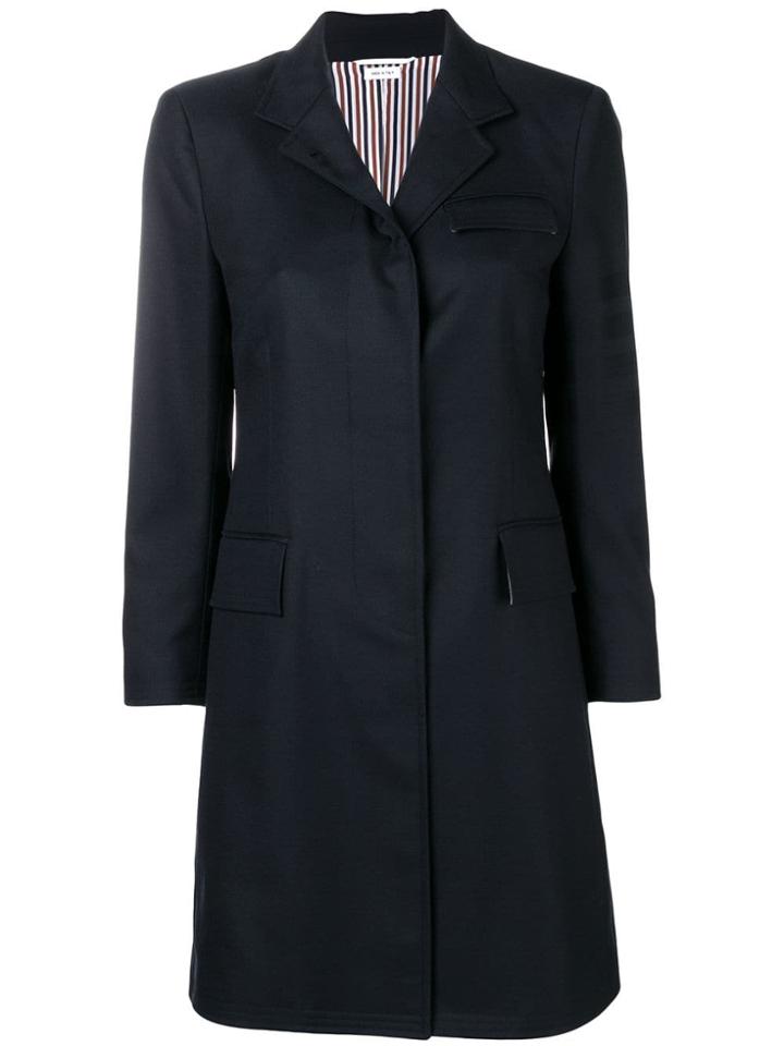 Thom Browne Sateen 4-bar Chesterfield Overcoat - Blue