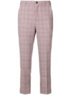 Ganni Check Cropped Trousers - Pink